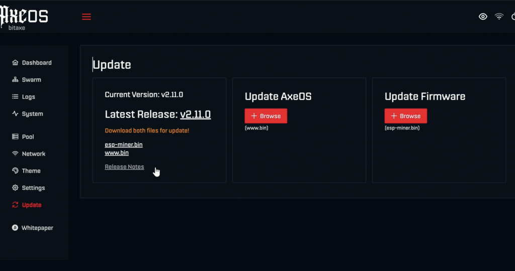 How to Set Up a Bitaxe to Mine Bitcoin bitaxe firmware update