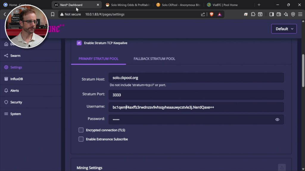 Bitcoin Mining for Beginners: Everything You Need to Start Stratum pool connection settings configuration screen