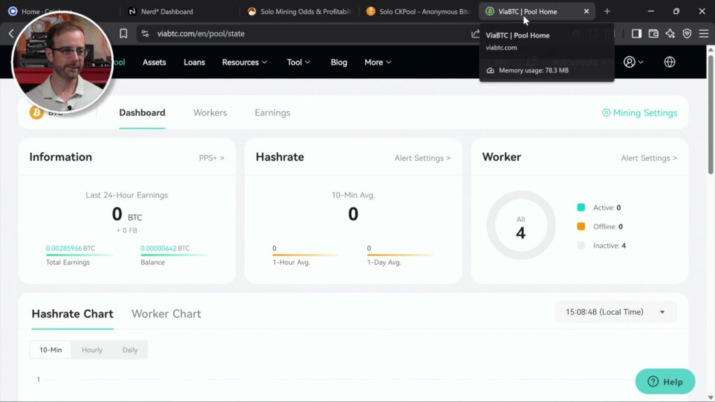 Bitcoin Mining for Beginners: Everything You Need to Start Mining pool dashboard showing hashrate and workers